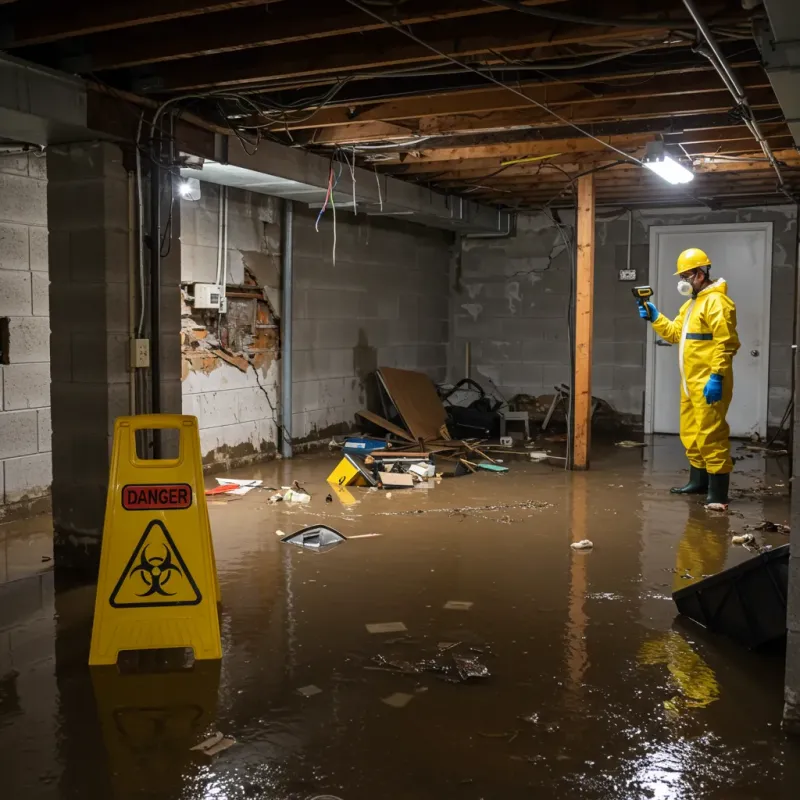 Flooded Basement Electrical Hazard in Claryville, KY Property